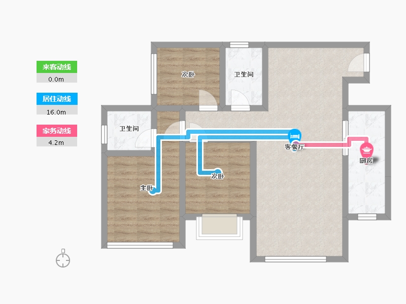 四川省-南充市-星城天樾小区-75.44-户型库-动静线