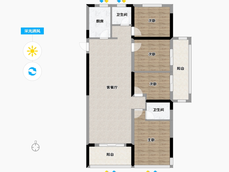 广西壮族自治区-贵港市-御珑湾-103.20-户型库-采光通风