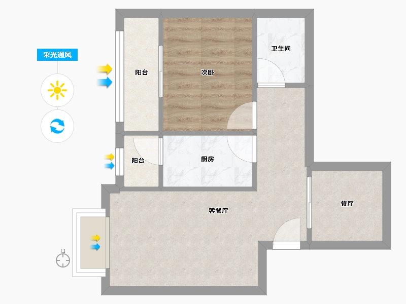 北京-北京市-文慧园1号楼-56.00-户型库-采光通风