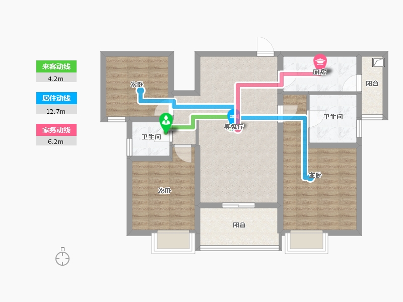 陕西省-渭南市-原融 同湖水岸-86.40-户型库-动静线