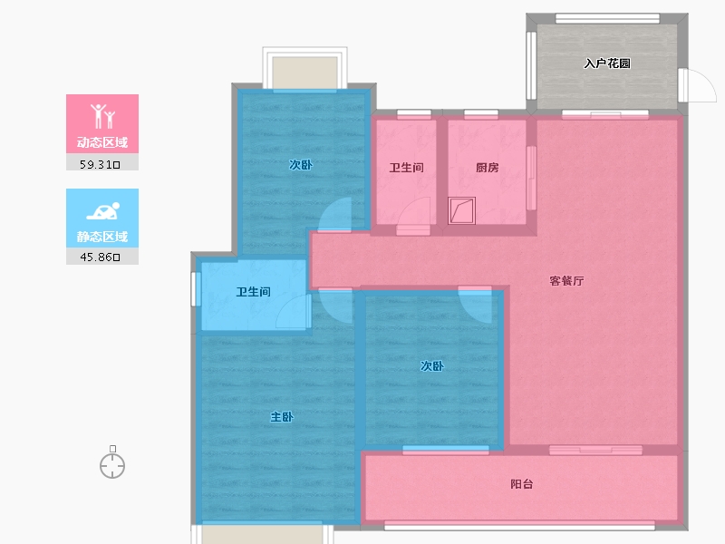 湖北省-随州市-御景南山-99.96-户型库-动静分区