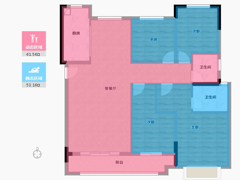 浙江省-金华市-中天云望-104.00-户型库-动静分区