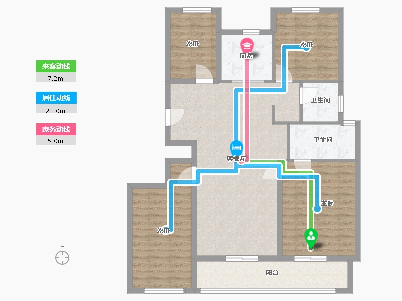 浙江省-宁波市-绿城春月云锦-120.00-户型库-动静线