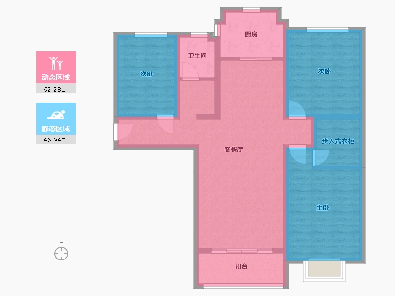 河南省-信阳市-金诚世纪花园-104.80-户型库-动静分区