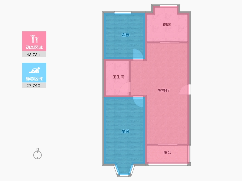 北京-北京市-碧波园-68.52-户型库-动静分区