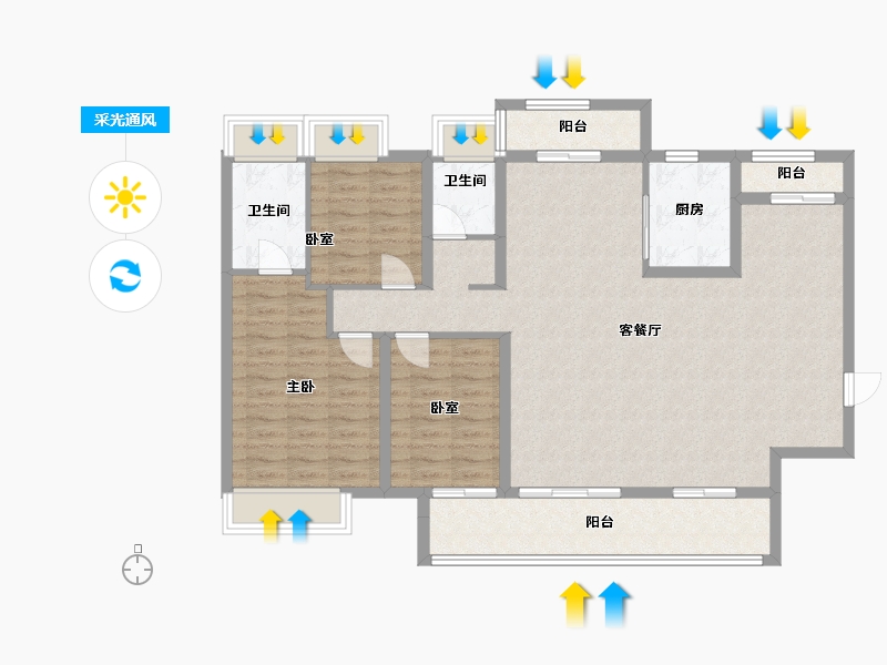 广东省-阳江市-海玥公馆-120.00-户型库-采光通风