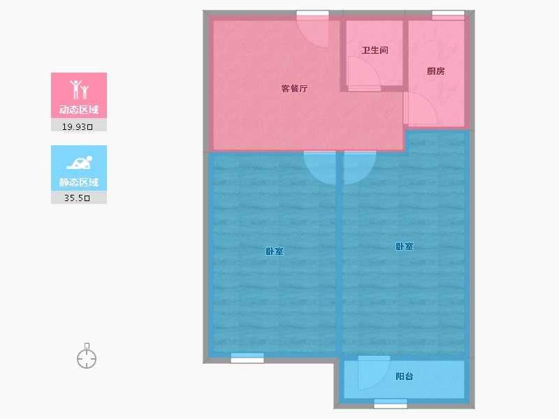 北京-北京市-西坝河北里-50.02-户型库-动静分区