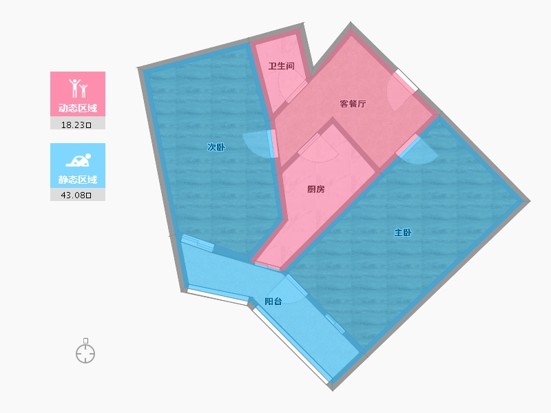 北京-北京市-志新村小区-54.24-户型库-动静分区