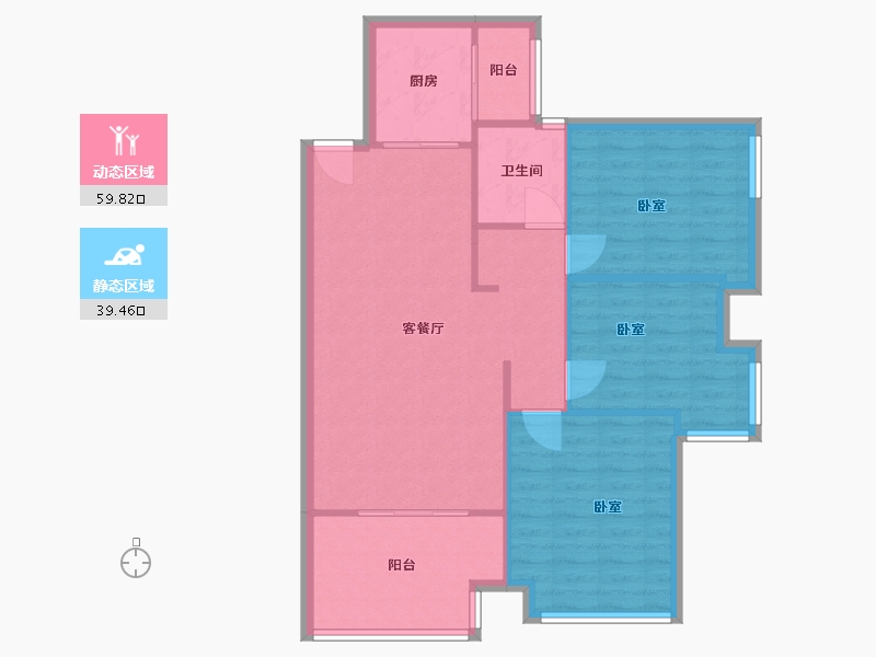 广西壮族自治区-桂林市-众阳华城-91.00-户型库-动静分区