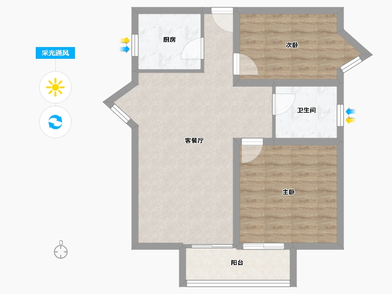 北京-北京市-北京人家-64.18-户型库-采光通风