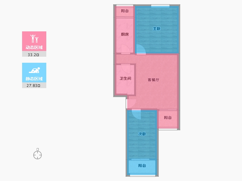 北京-北京市-沁春家园-53.73-户型库-动静分区