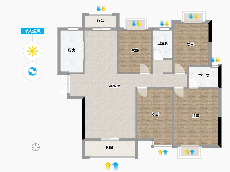 四川省-成都市-尚锦园-115.00-户型库-采光通风