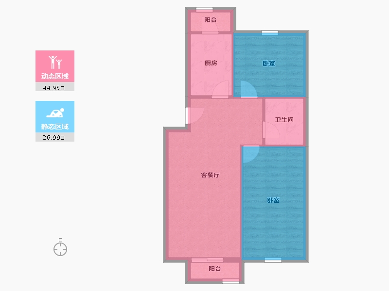 北京-北京市-和谐家园一区-65.32-户型库-动静分区