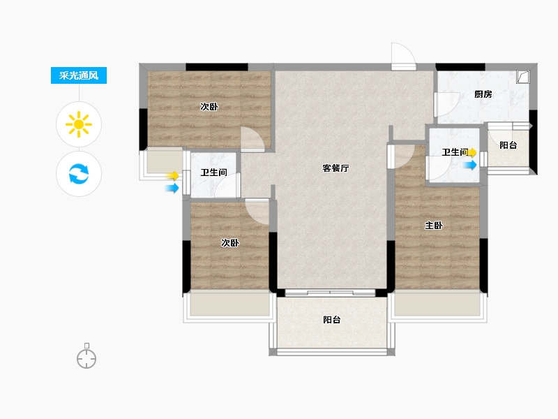 广东省-河源市-印象新天地-86.40-户型库-采光通风