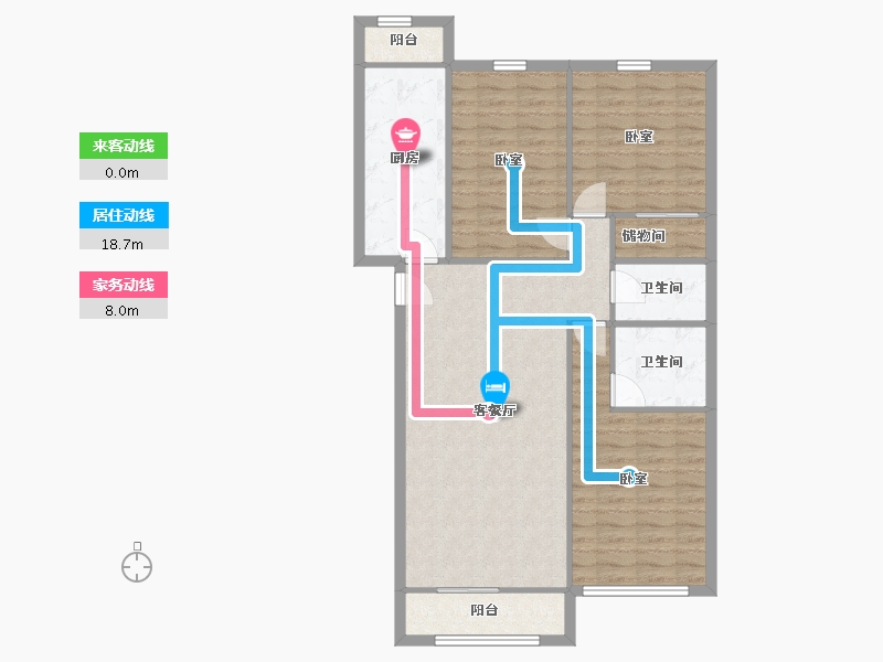 北京-北京市-龙腾苑六区-96.56-户型库-动静线