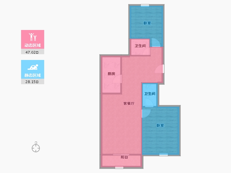 北京-北京市-望春园-67.88-户型库-动静分区