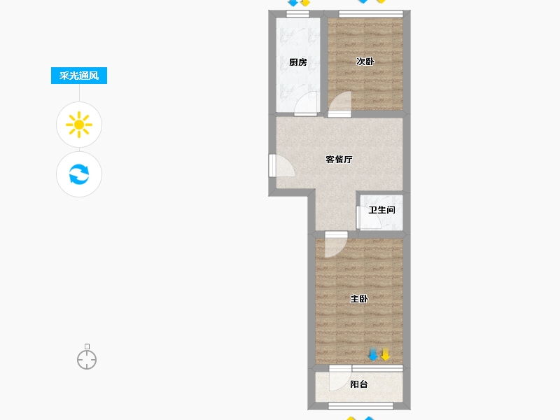 北京-北京市-秀园-45.23-户型库-采光通风