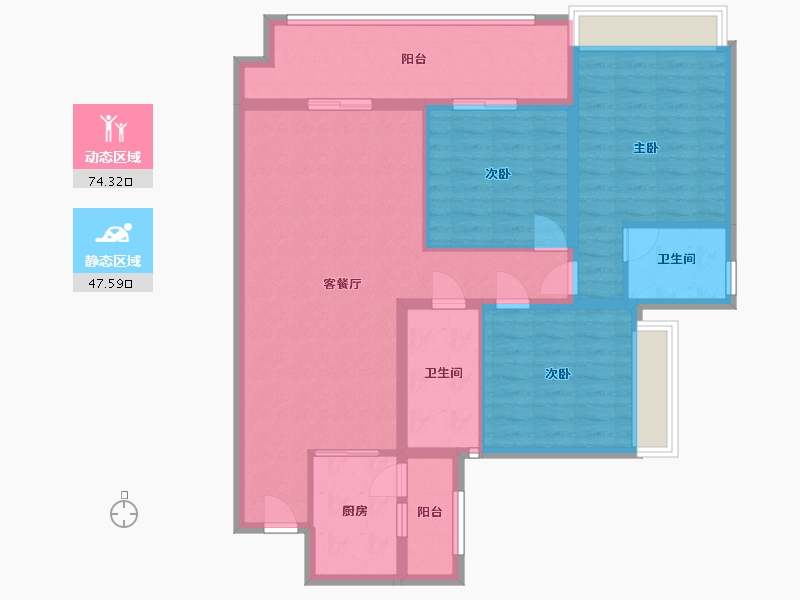 贵州省-毕节市-九里情川-109.60-户型库-动静分区