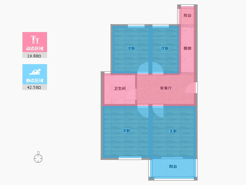 北京-北京市-石门苑-53.93-户型库-动静分区