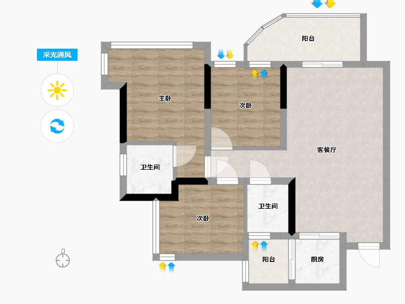 四川省-眉山市-水天花月-69.92-户型库-采光通风