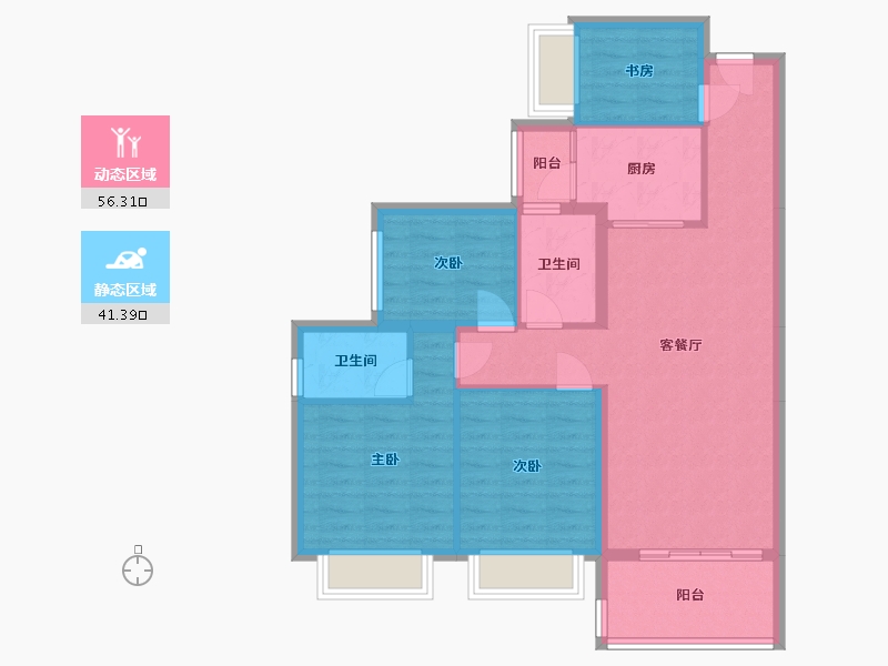 广东省-清远市-凤城郦都-90.00-户型库-动静分区