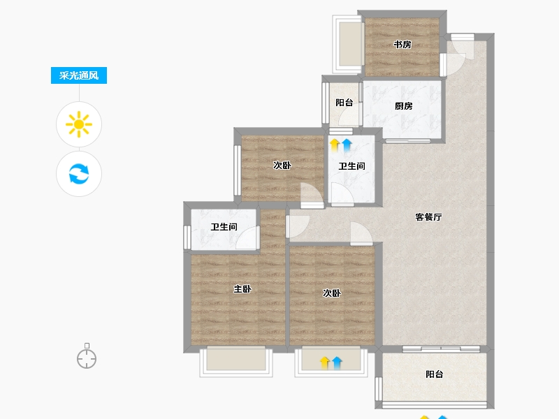 广东省-清远市-凤城郦都-90.00-户型库-采光通风