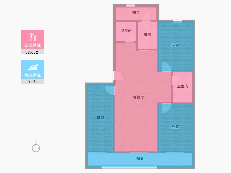 北京-北京市-东关南里-93.87-户型库-动静分区