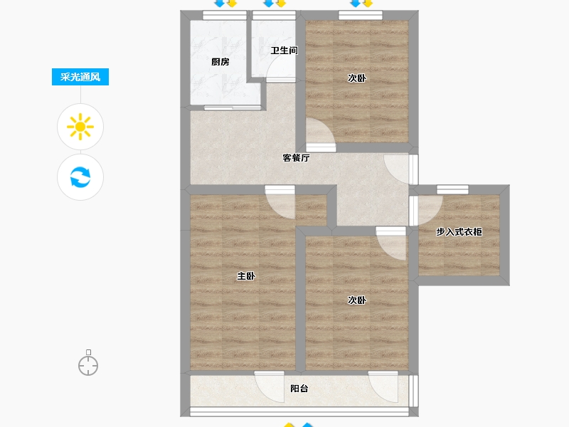 北京-北京市-新街口外大街甲8号院-58.60-户型库-采光通风