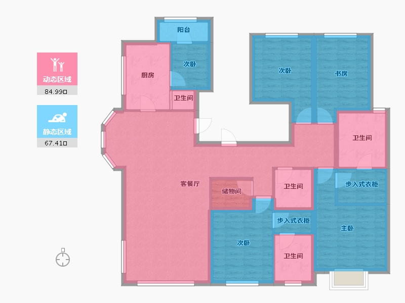 北京-北京市-和成璟园-135.89-户型库-动静分区