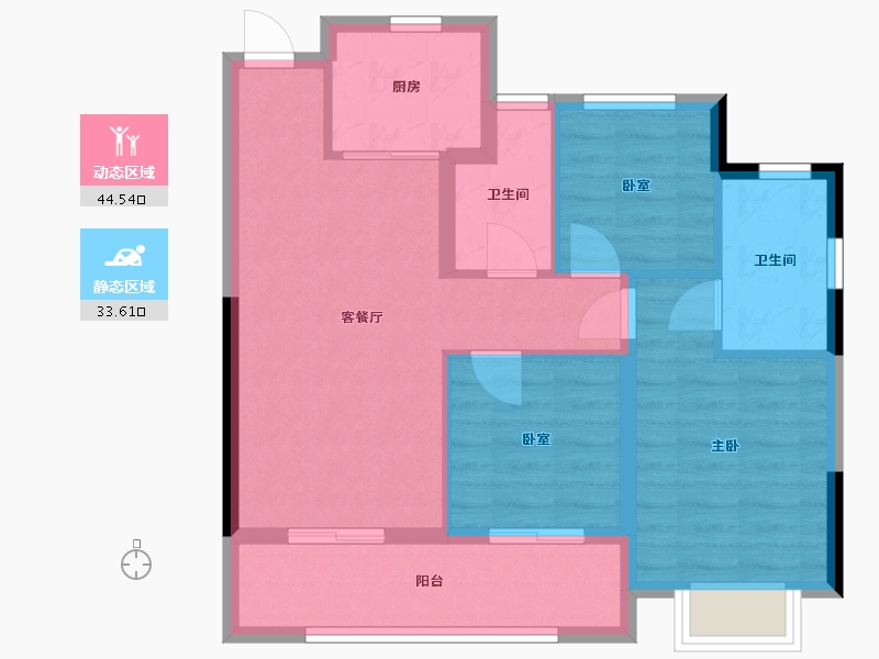 浙江省-绍兴市-荣安观江园-69.41-户型库-动静分区