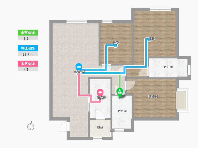 四川省-成都市-龙城国际-84.90-户型库-动静线