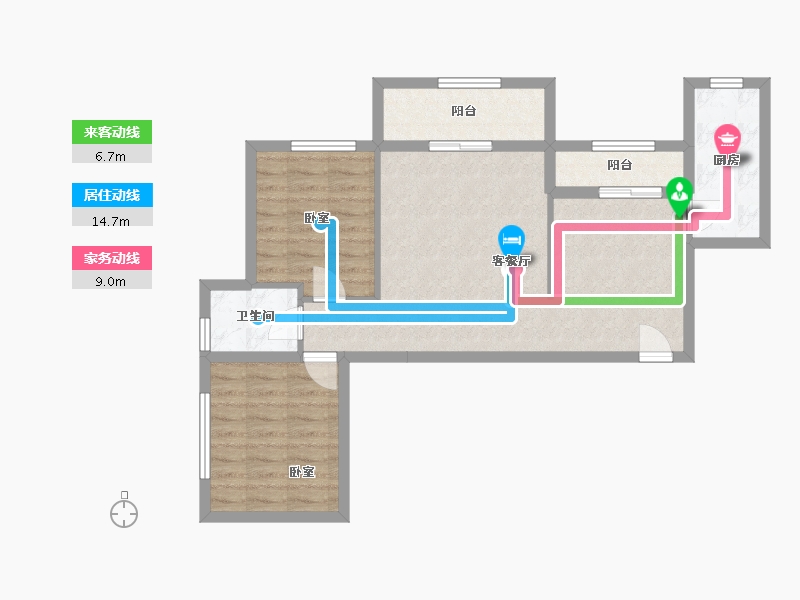 湖南省-岳阳市-世纪豪庭-85.91-户型库-动静线