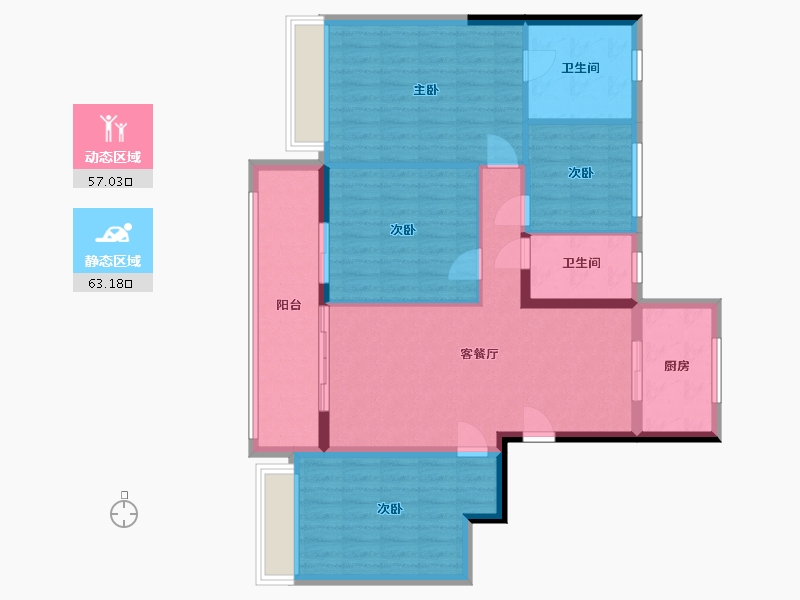 浙江省-台州市-临湖公馆-105.60-户型库-动静分区