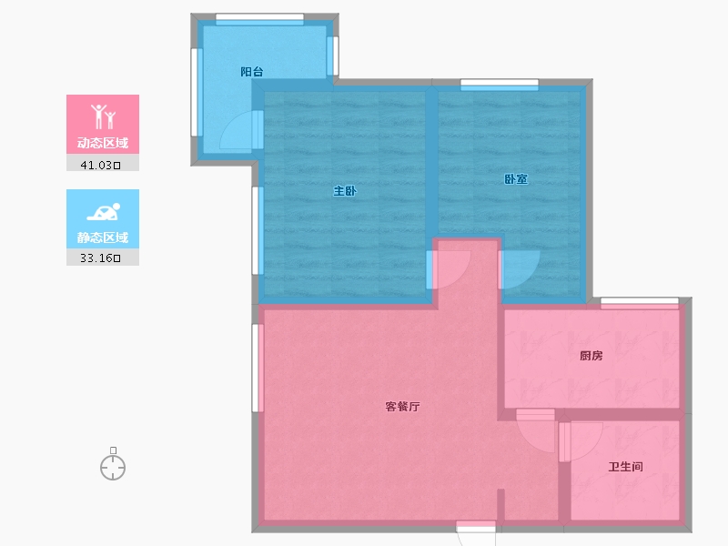 陕西省-西安市-海棠湾-65.60-户型库-动静分区