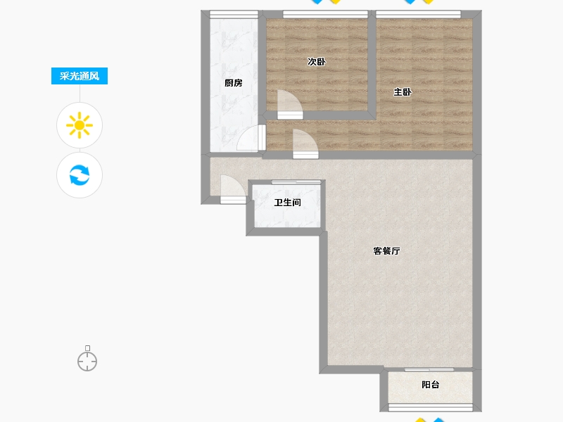 北京-北京市-望春园-67.81-户型库-采光通风