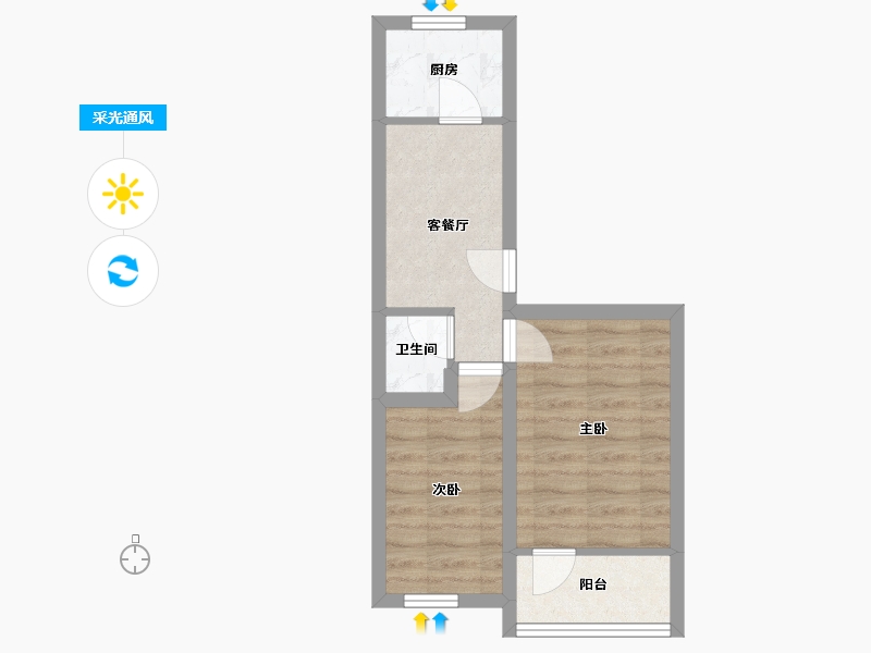 北京-北京市-秀园-36.23-户型库-采光通风