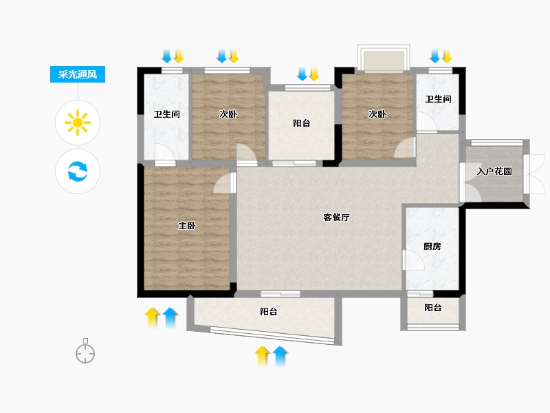 贵州省-遵义市-仁怀国酒城-105.37-户型库-采光通风