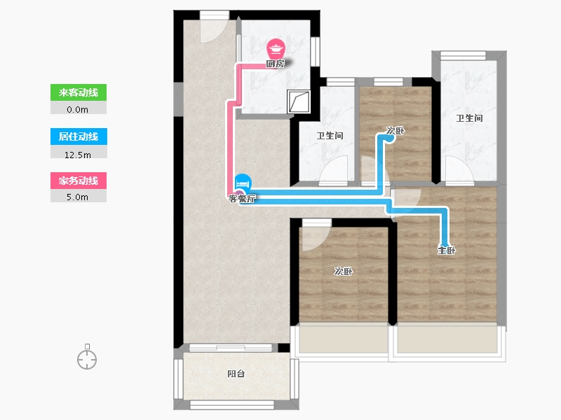 广东省-中山市-万科金域花园-70.03-户型库-动静线