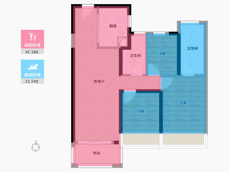 广东省-中山市-万科金域花园-70.03-户型库-动静分区