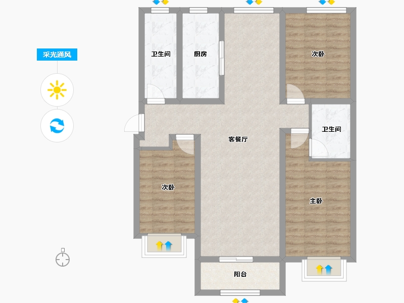 河北省-保定市-普霖第一城-94.27-户型库-采光通风