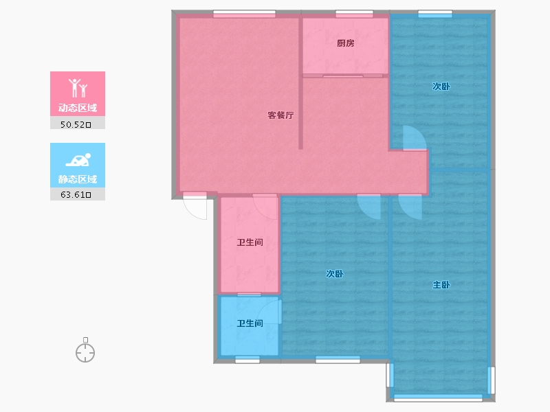 河北省-石家庄市-卓达书香园一区-104.00-户型库-动静分区