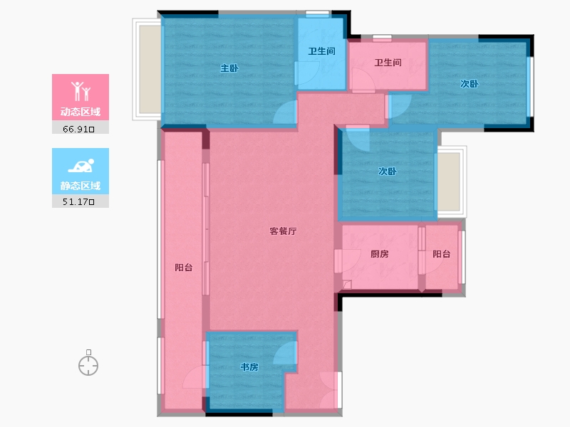 重庆-重庆市-春山拾鸣-117.28-户型库-动静分区