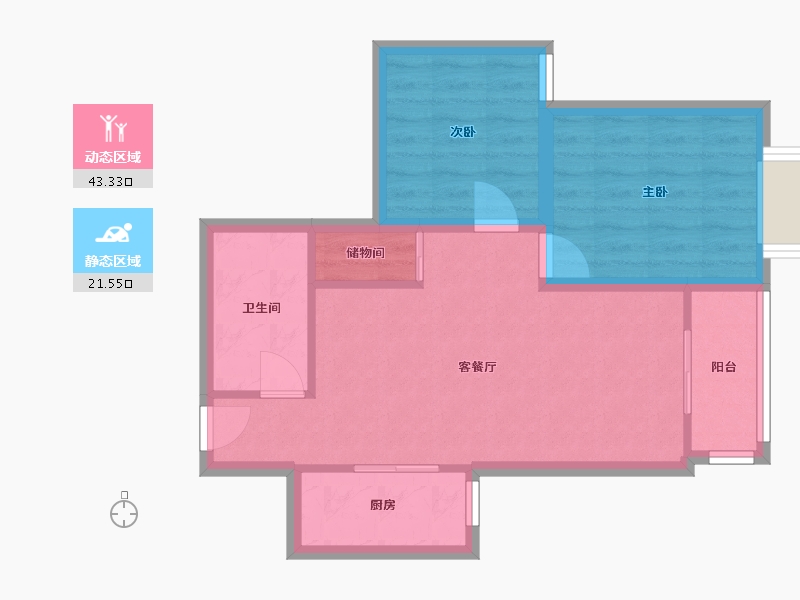 北京-北京市-天怡家园-57.70-户型库-动静分区