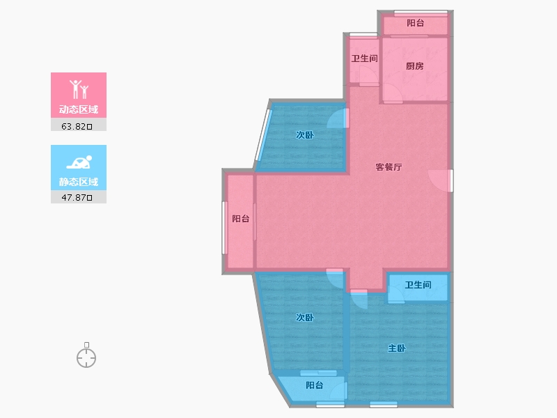 北京-北京市-清岚花园-100.65-户型库-动静分区