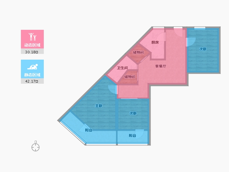 北京-北京市-青塔蔚园-63.44-户型库-动静分区