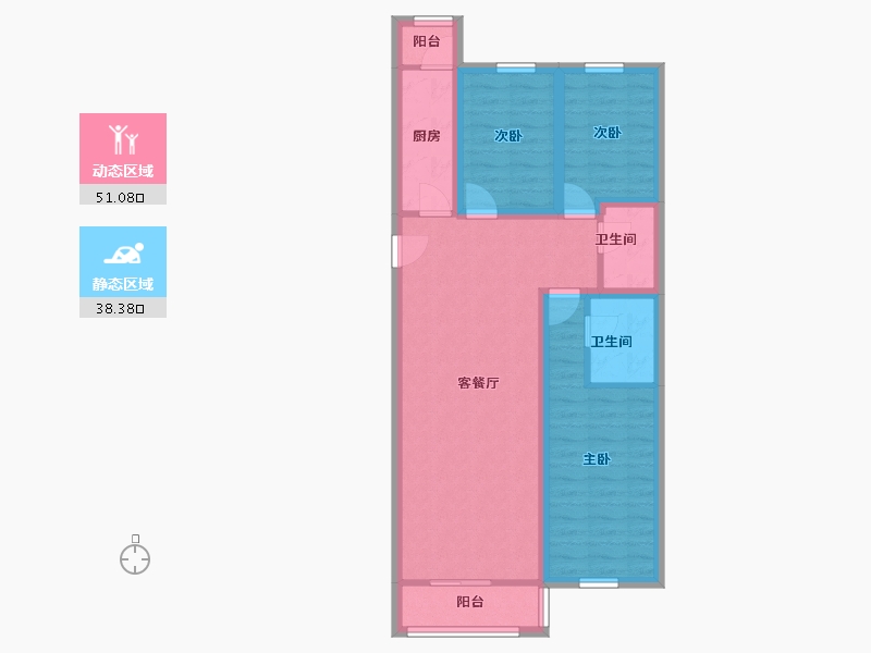 北京-北京市-建欣苑-79.04-户型库-动静分区