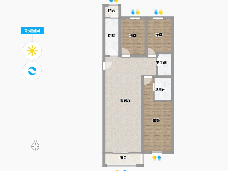 北京-北京市-建欣苑-79.04-户型库-采光通风