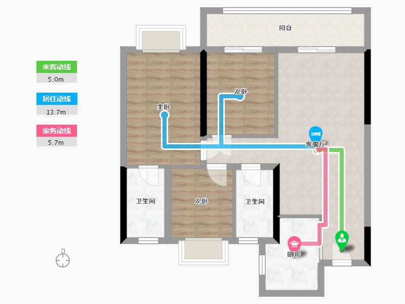 湖北省-武汉市-正荣紫阙台-88.00-户型库-动静线