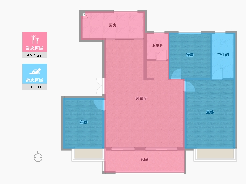 安徽省-宿州市-青山观云台-108.28-户型库-动静分区