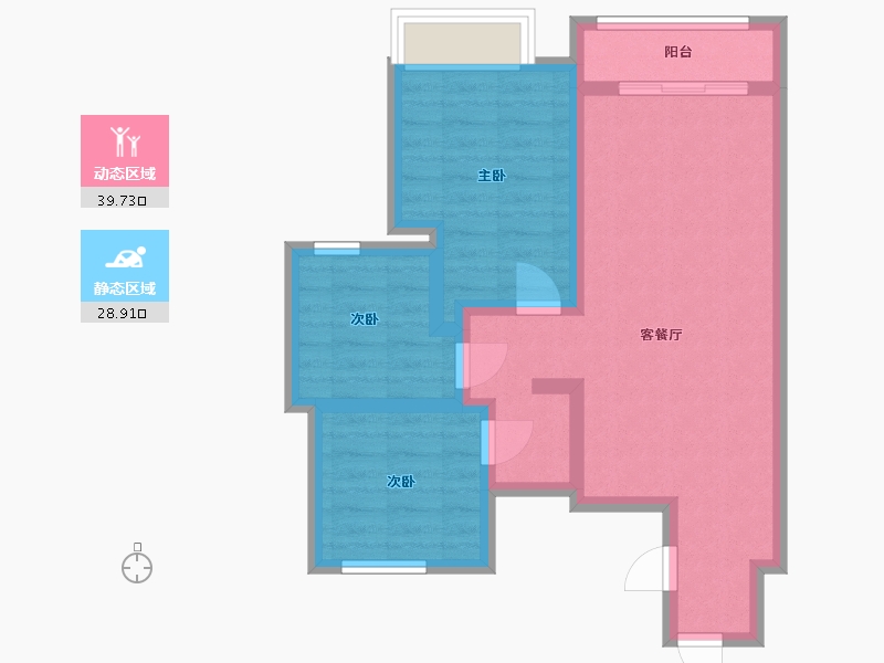 陕西省-西安市-东望隽园-78.29-户型库-动静分区